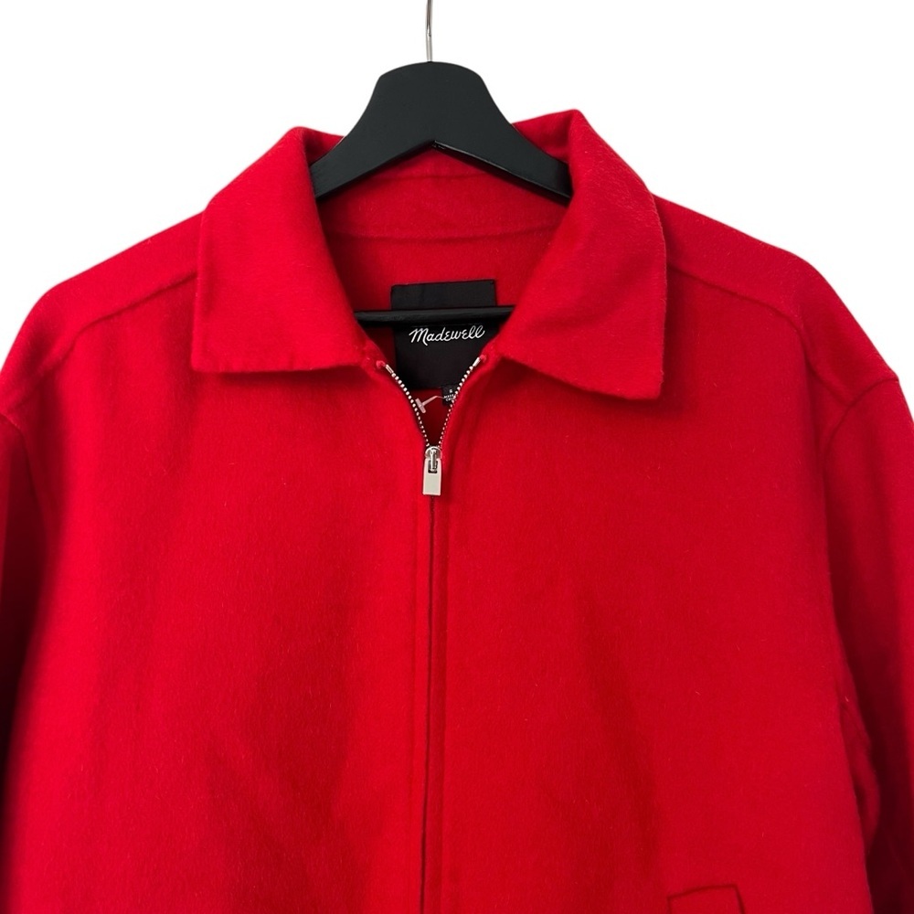 Madewell Wool Blend Double-Faced Rounded-Sleeve Jacket Bright Cherry Small NWOT - Picture 2 of 5